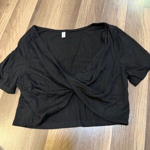 Rosegal Black Twist Front Crop Top 14
